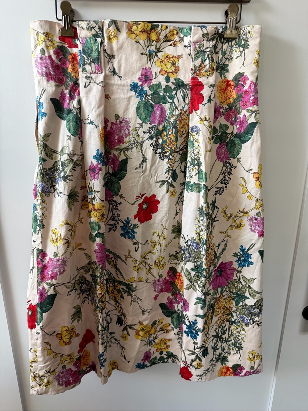Carolina Belle Cream Midi Skirt with Multicolor Floral Print - Picture 3 of 6